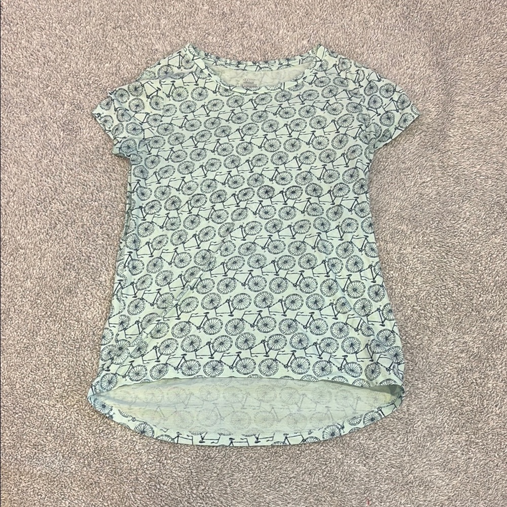 Old Navy Relaxed Tee with Bicycle Print - Light Green and Black